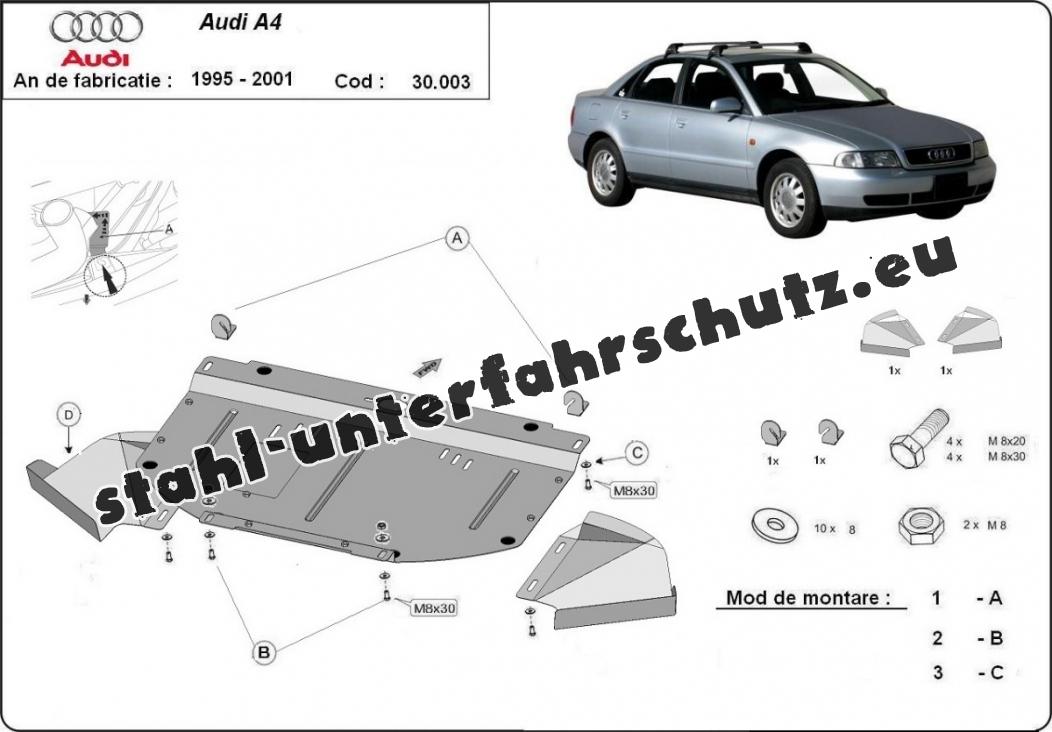 Blechmutter für Unterfahrschutz (Passat 3B/3BG, Audi A4 8D), Unterfahrschutz, Außenausstattung, A4 (B5 8D), A4, Audi Teile
