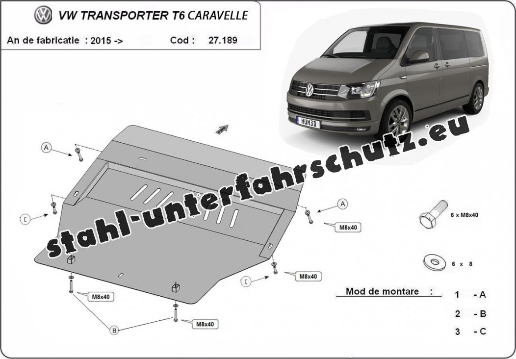 Unterfahrschutz für Motor der Marke Volkswagen Transporter T6.1