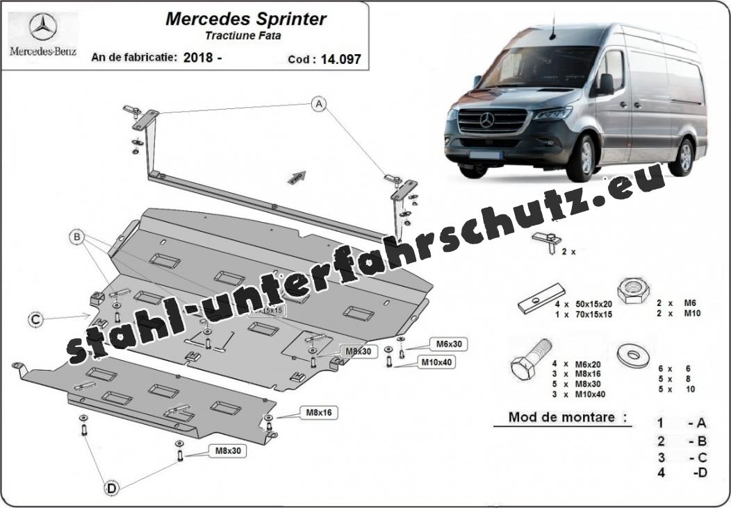 Unterfahrschutz, passend für Mercedes Benz Sprinter