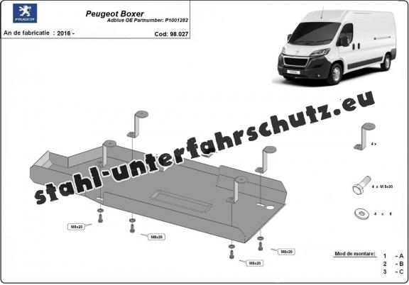 Steel AdBlue tank guard for Peugeot Boxer