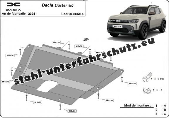 Aluminium Unterfahrschutz für Motor der Marke Dacia Duster - 4x2