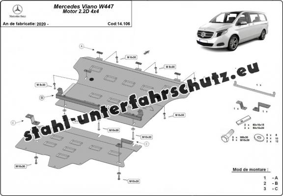Unterfahrschutz für Motor der Marke Mercedes Viano W447, 2.2 D, 4x4